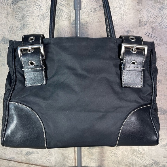 PRADA Nylon Leather Trimmed Tessuto Shouder Bag - Picture 2 of 16